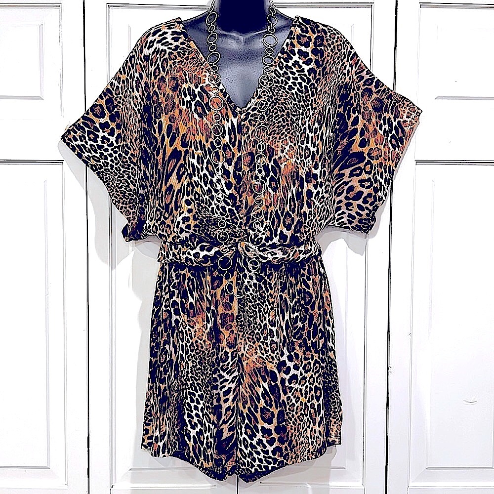 Women’s Animal Print Romper Size X-Large by Story Teller